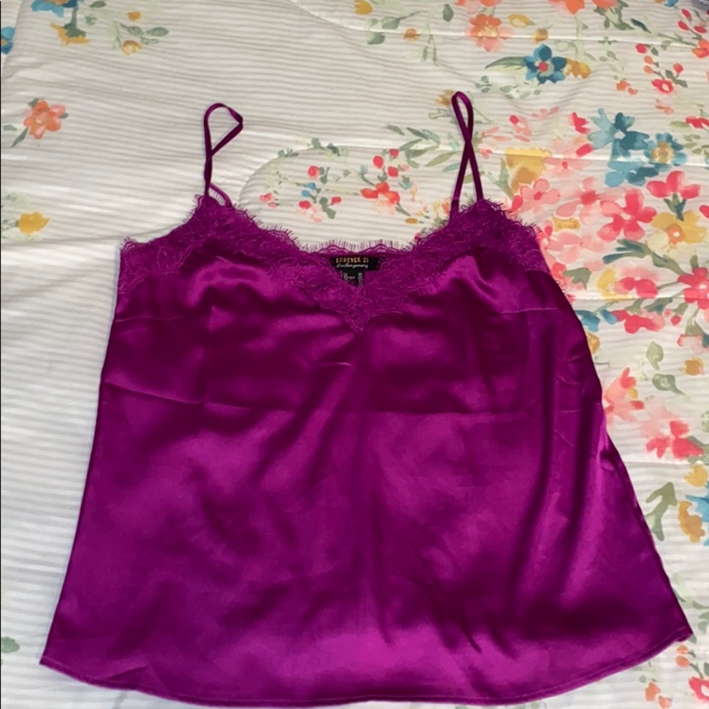 Purple Satin Cami